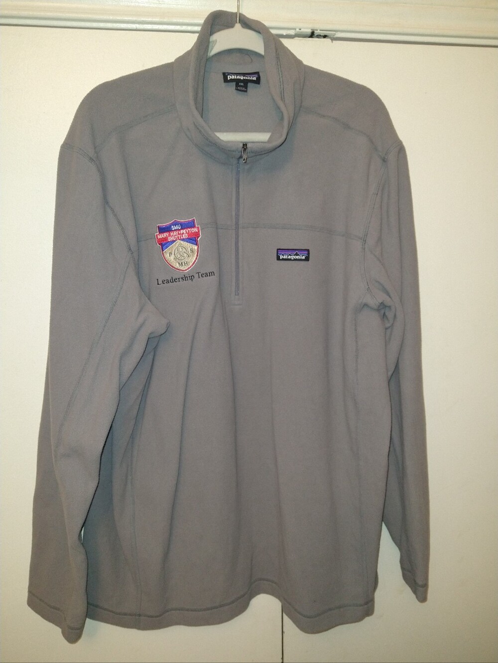 Patagonia Micro D Fleece Gray 1/4 Zip Pullover Men's sz XXL W/Logo.